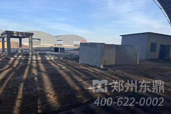 陜西咸陽煤泥烘干機(jī)械項目基礎(chǔ)建設(shè)施工現(xiàn)場