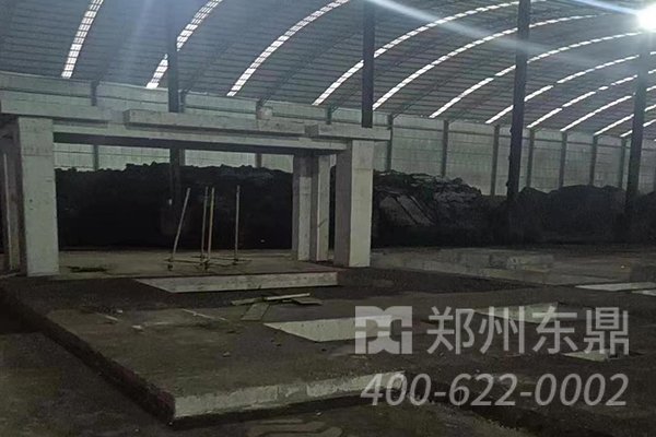 陜西彬州大型煤泥烘干機基礎(chǔ)建設現(xiàn)場